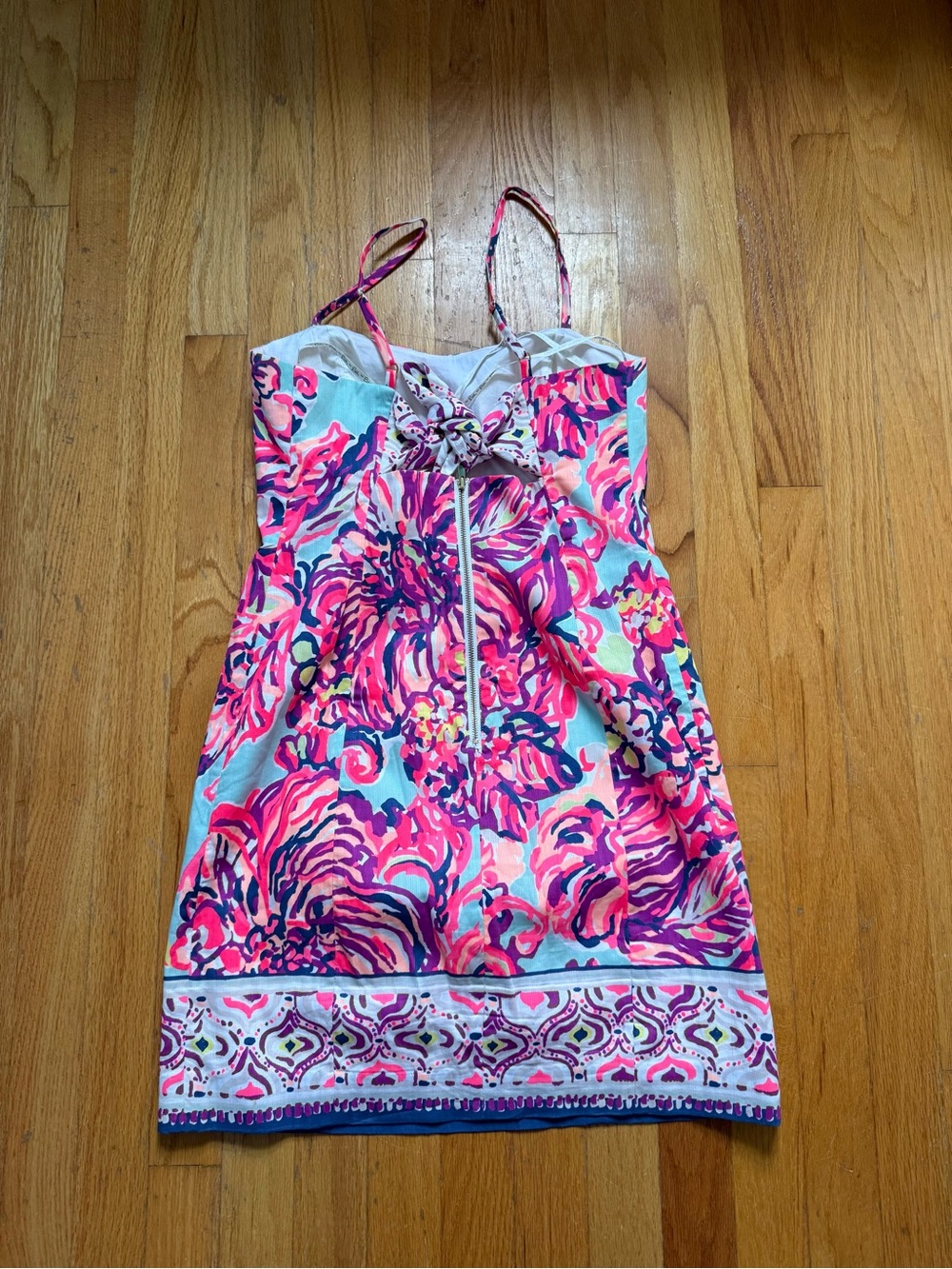Lilly Pulitzer Multicolor Pink Purple & Aqua Print Dress - Picture 3 of 4